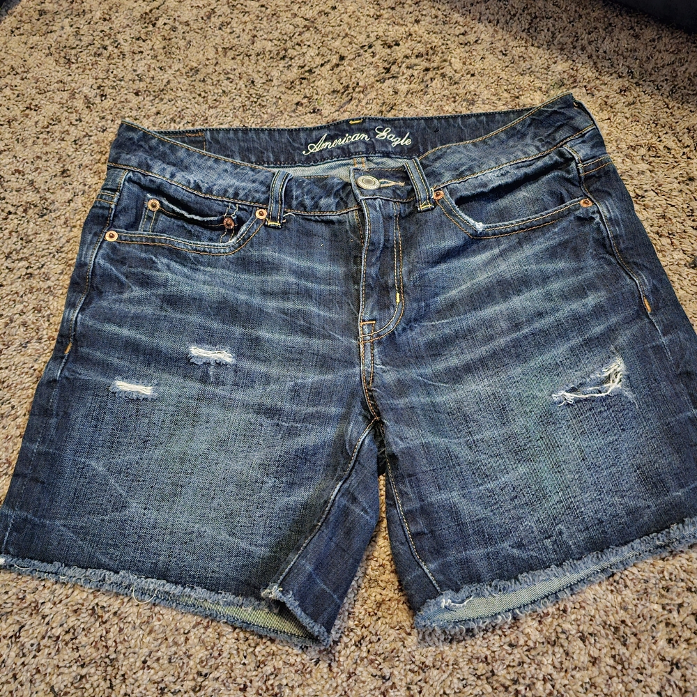 American Eagle Outfitters Distressed Blue Jean Shorts
